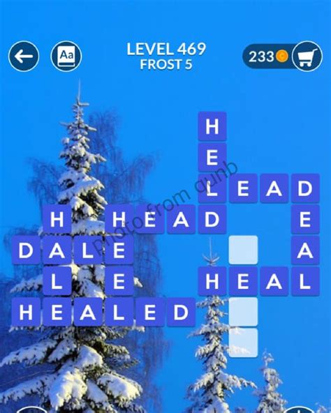 Wordscapes Level 469, Frost 5 .